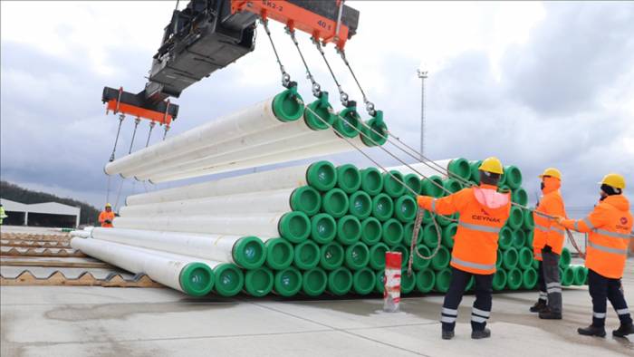 En büyük doğal gaz keşfini taşıyacak boruların ilk etabı Filyos Limanı'na getirildi