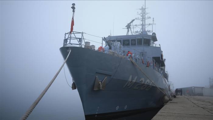Mayın tarama gemisi 'TCG Amasra' İğneada açıklarında mayın aramaya devam edecek