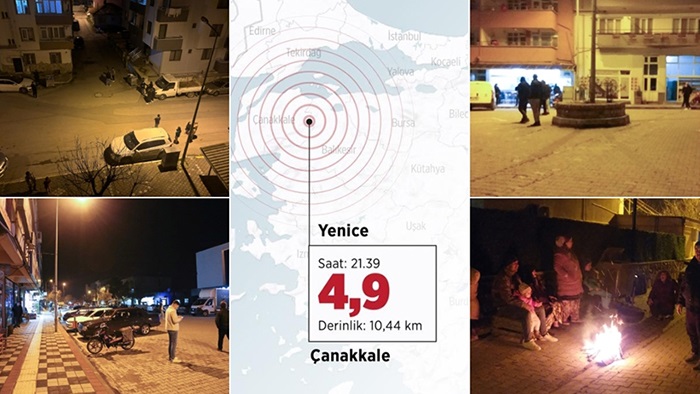 Çanakkale'de 4,9 büyüklüğünde deprem