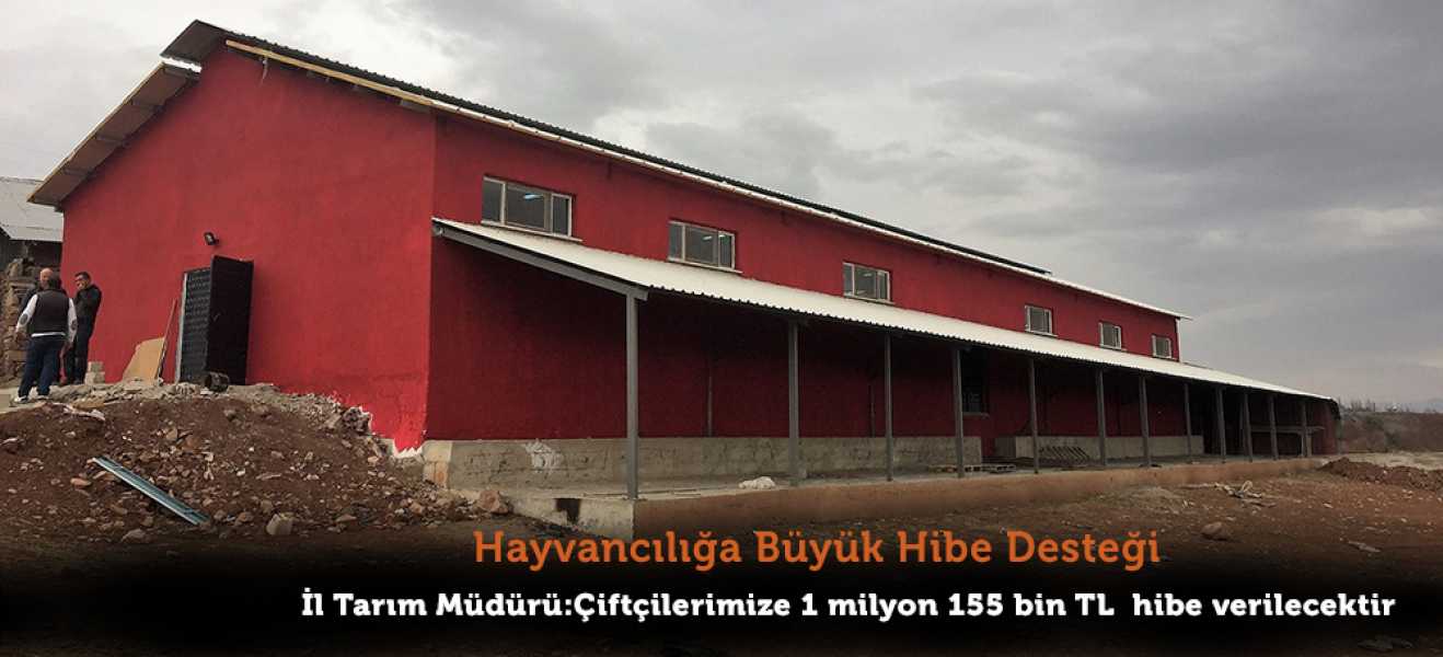 Modern hayvancılık tesislerinin yapımına bir milyon 155 bin lira hibe verilecek