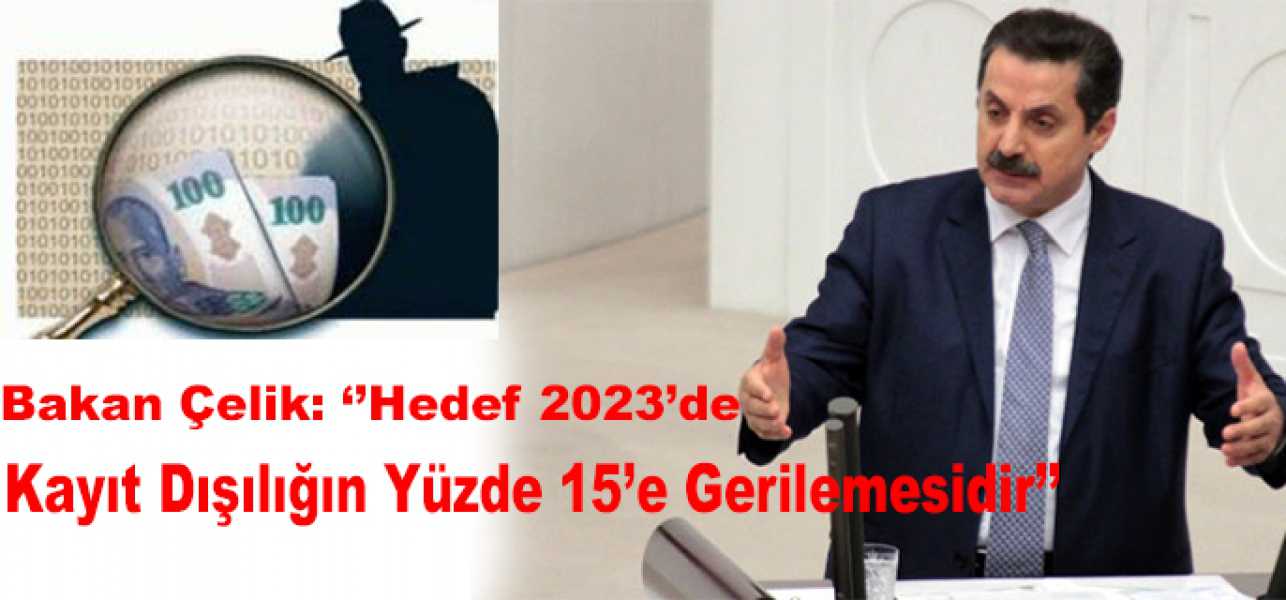 Bakan Çelik: Hedef 2023de kayıt dışılığın yüzde 15e gerilemesidir