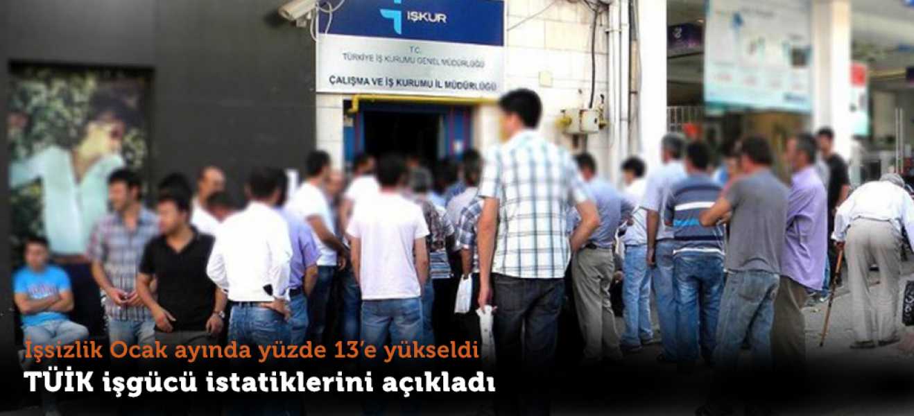 İşsizlik ocak ayında yüzde 13'e yükseldi