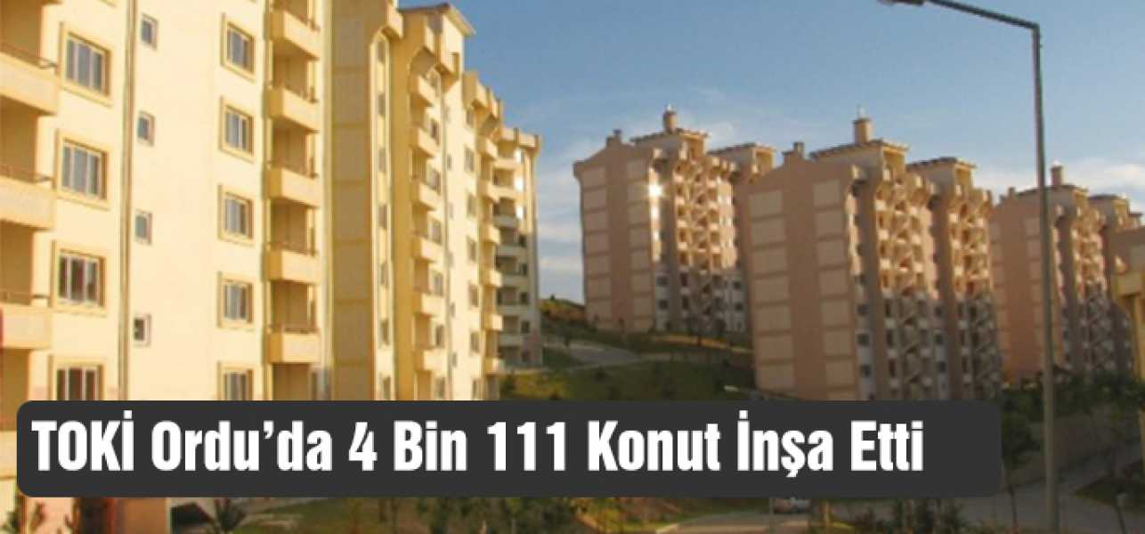 TOKİ Ordu'da 4 Bin 111 Konut İnşa Etti