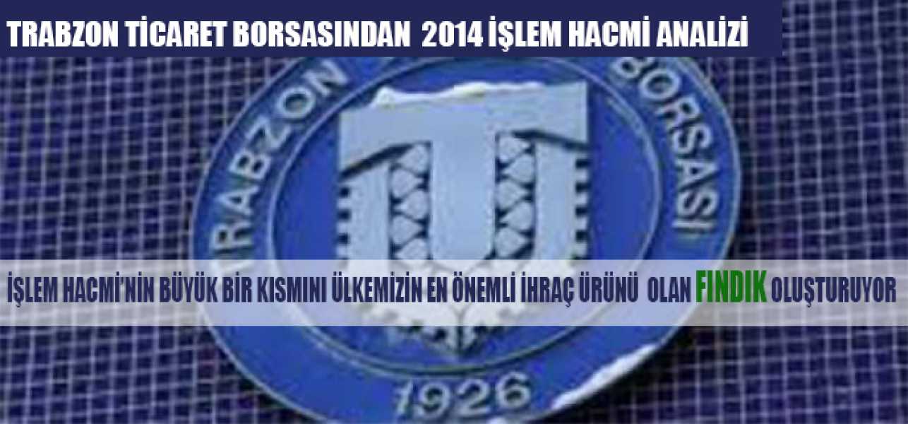 Trabzon Ticaret Borsasından 2014 İşlem Hacmi Analizi