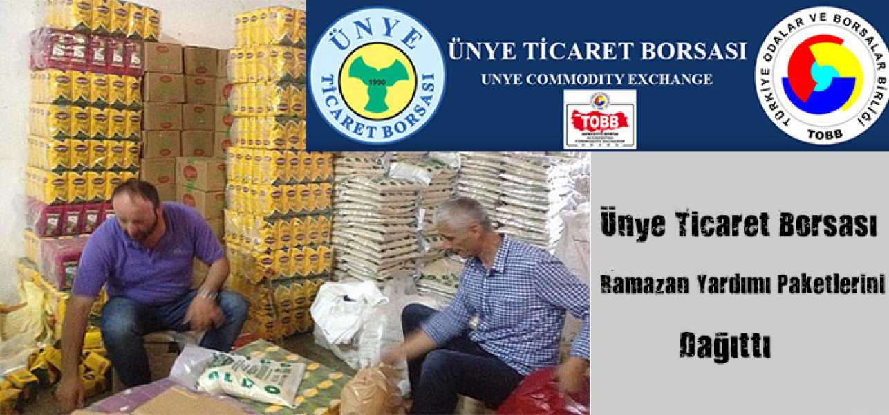 Ünye Ticaret Borsası Ramazan Yardımı Paketlerini Dağıttı.