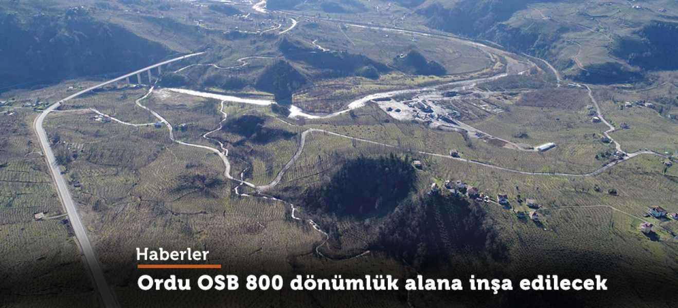 Ordu OSB 800 Dönümlük Alana İnşa Edilecek