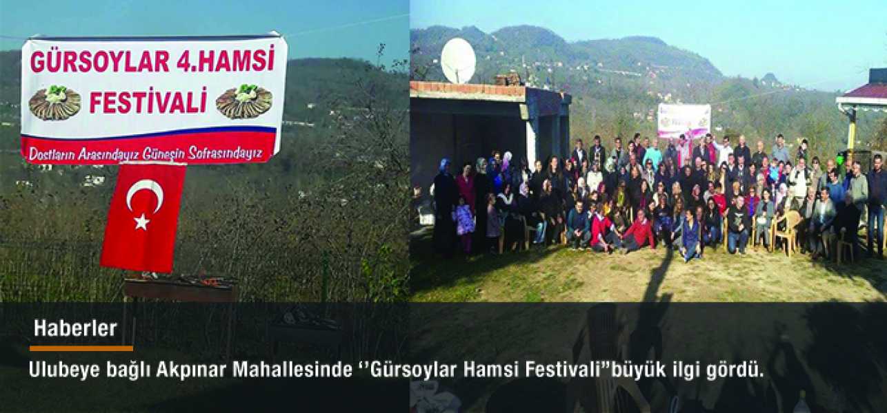 Ulubeye bağlı Akpınar Mahallesinde Gürsoylar Hamsi Festivalibüyük ilgi gördü.