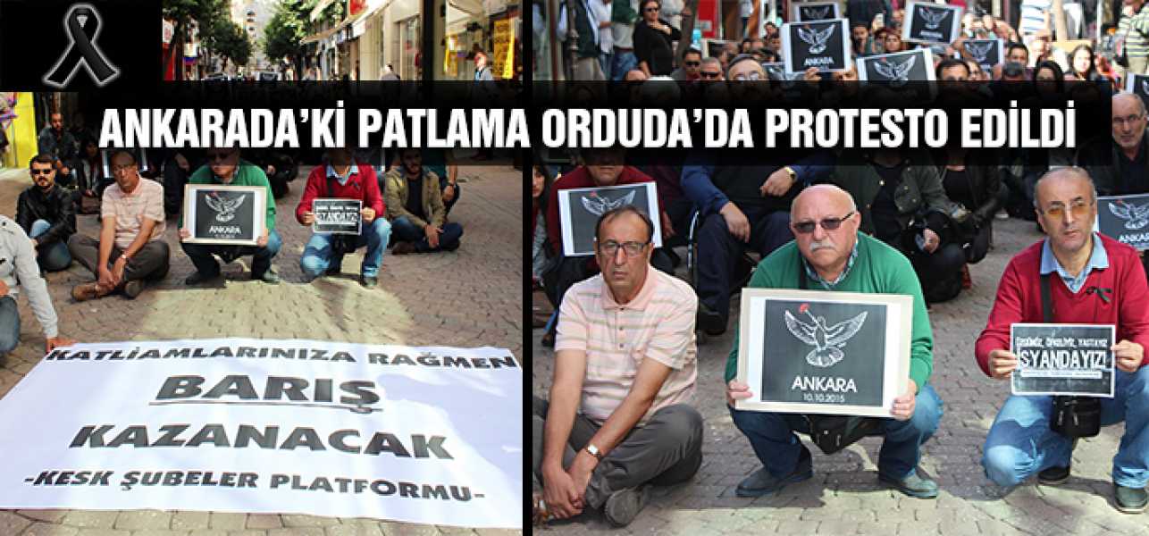 ANKARA'DAKİ PATLAMA ORDU'DA PROTESTO EDİLDİ