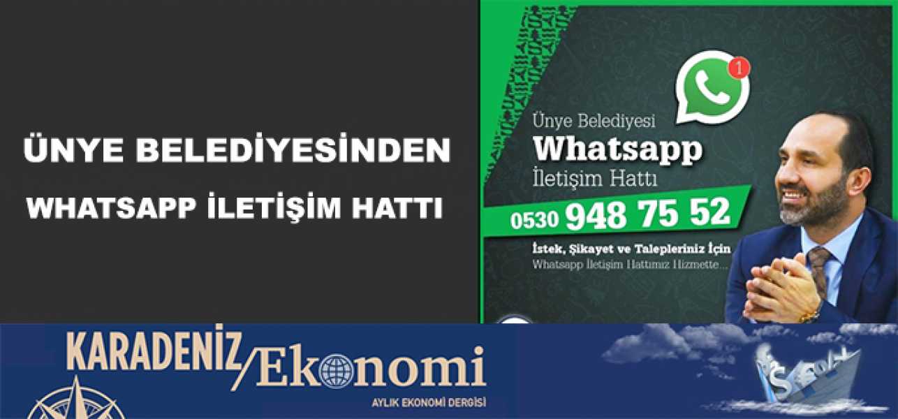 Ünye Belediyesinden Whatsapp İletişim Hattı!