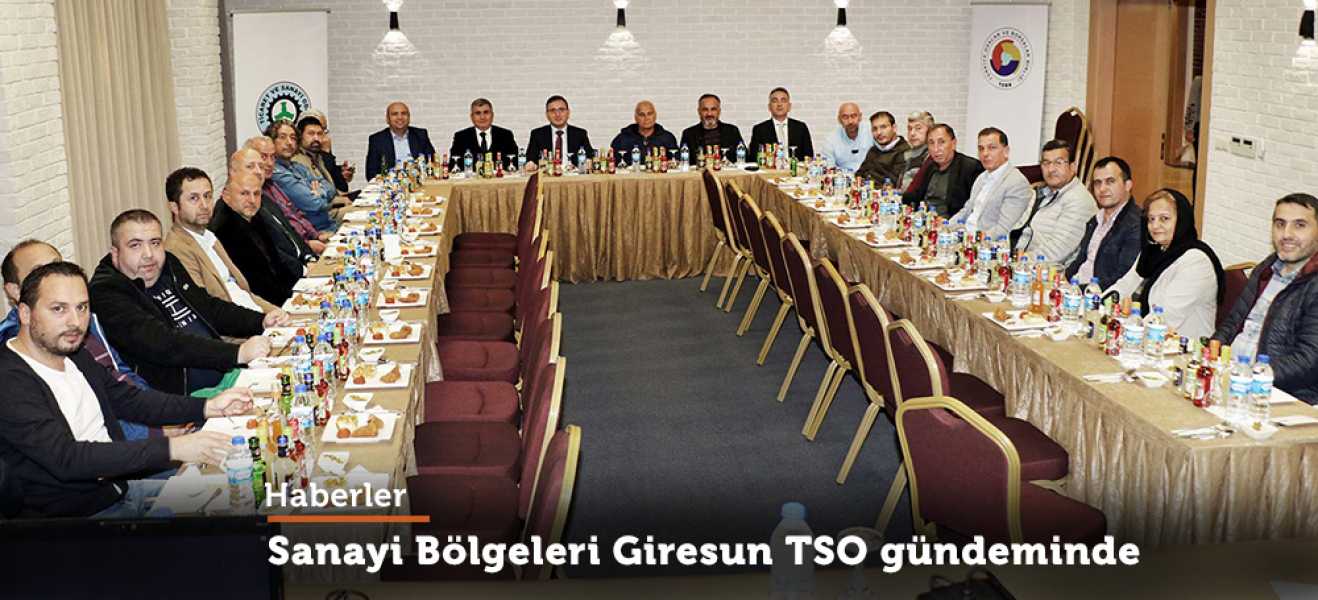 SANAYİ BÖLGELERİ GİRESUN TSO GÜNDEMİNDE